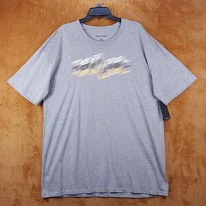 VESTIGE Mens Shirt XXL Gray Pullover Crew Twisty Shape Graphic Cotton Tee